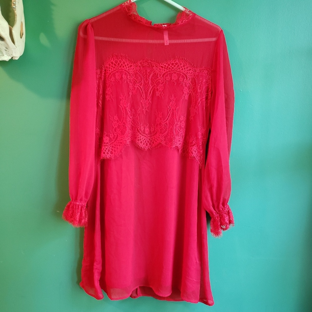 Lace overlay dress